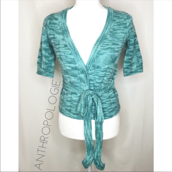 Anthropologie Sweaters - Anthropologie Glyn Mer teal knit cardigan S